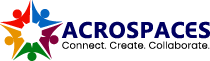 acrospaces logo on a black background.